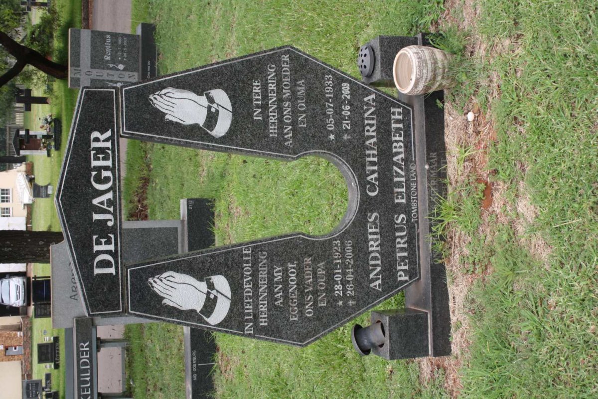 JAGER Andries Petrus, de 1923-2006 &amp; Catharina Elizabeth 1933-2009