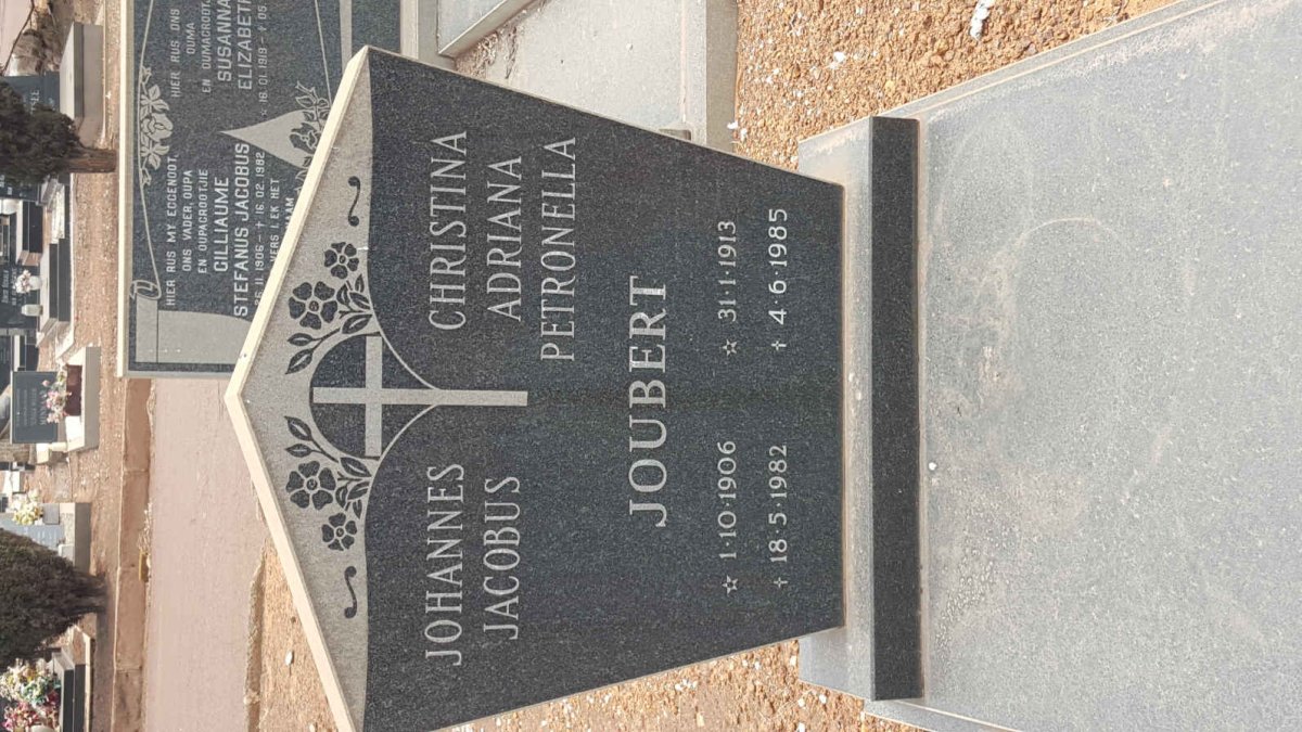JOUBERT Johannes Jacobus 1906-1982 &amp; Christina Adriana Petronella 1913-1985