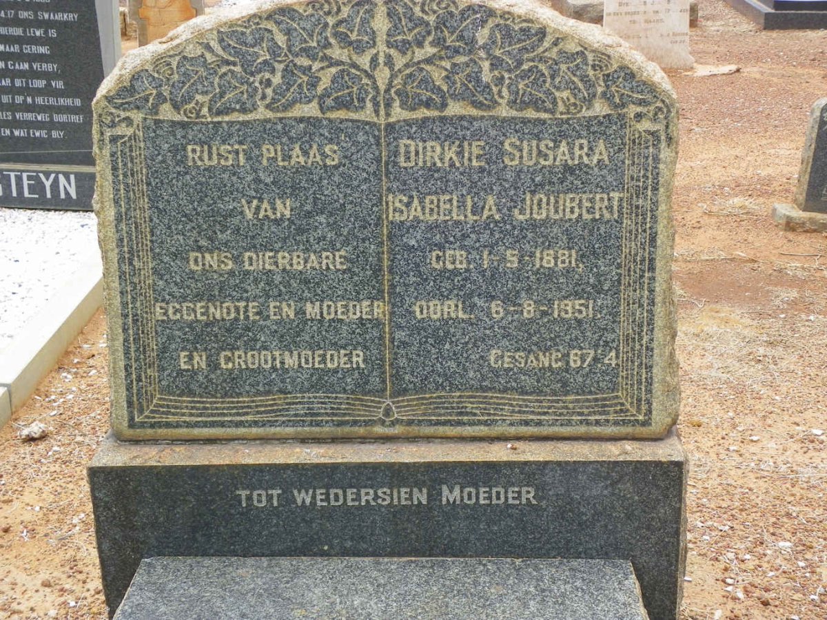 JOUBERT Dirkie Susara Isabella 1881-1951