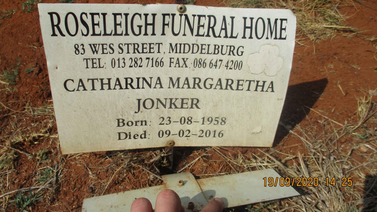 JONKER Catharina Margaretha 1958-2016