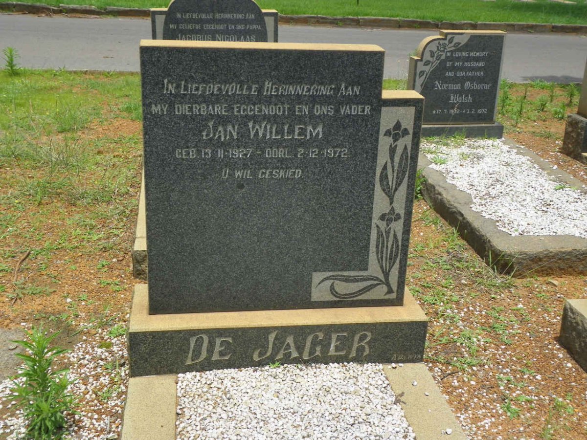JAGER Jan Willem, de 1927-1972