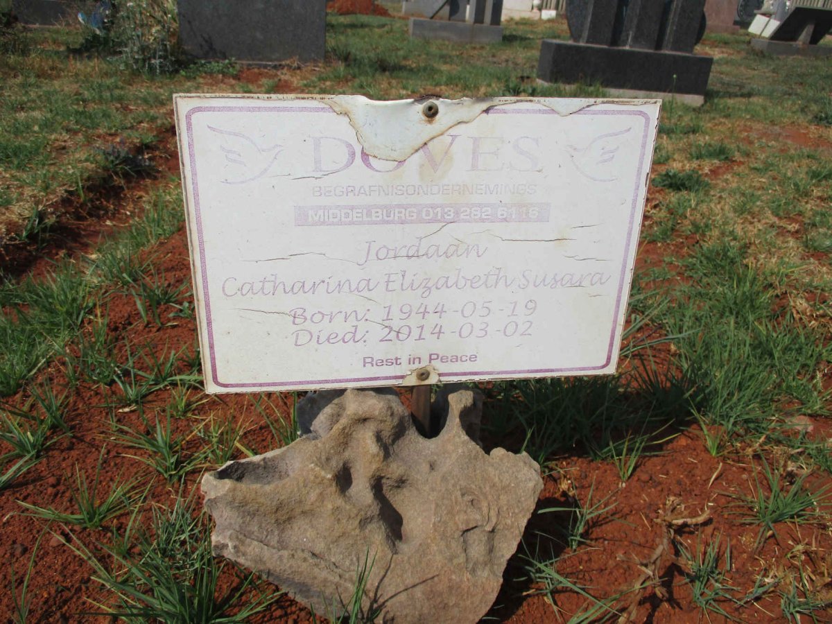 JORDAAN Catharina Elizabeth Susara 1944-2014