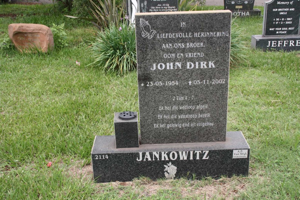 JANKOWITZ John Dirk 1954-2002