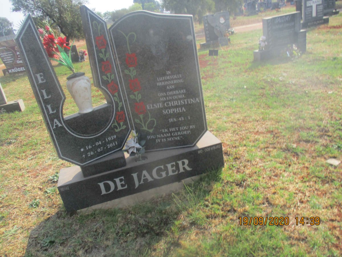 JAGER Elsie Christina Sophia, de 1939-2011