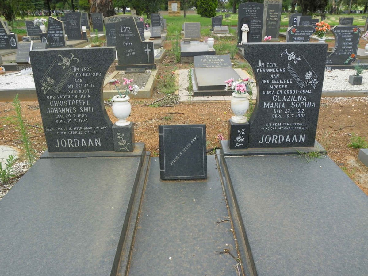 JORDAAN Christoffel Johannes Smit 1904-1974 &amp; Claziena Maria Sophia 1912-1983