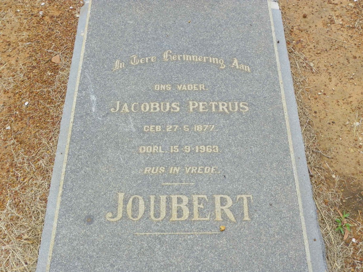 JOUBERT Jacobus Petrus 1877-1963