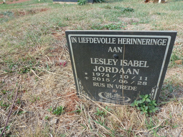 JORDAAN Lesley Isabel 1974-2015