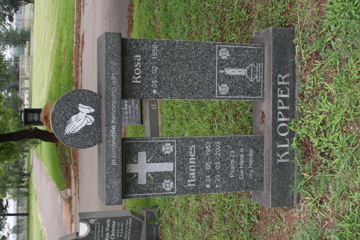 KLOPPER Hannes 1953-2003 &amp; Rosa 1956-