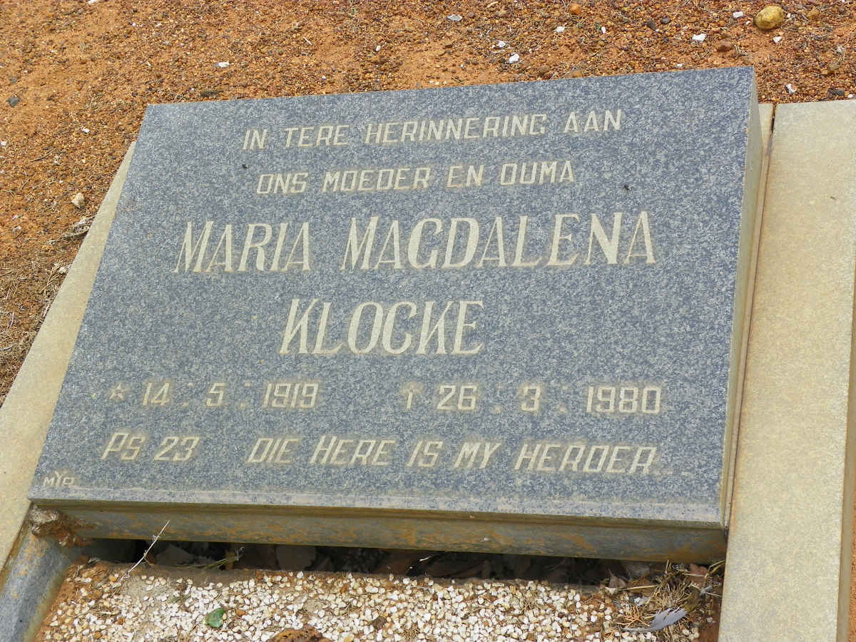 KLOCKE Maria Magdalena 1919-1980
