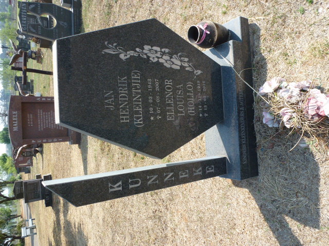 KUNNEKE Jan Hendrik 1943-2007 &amp; Ellenor Louisa 1945-2016