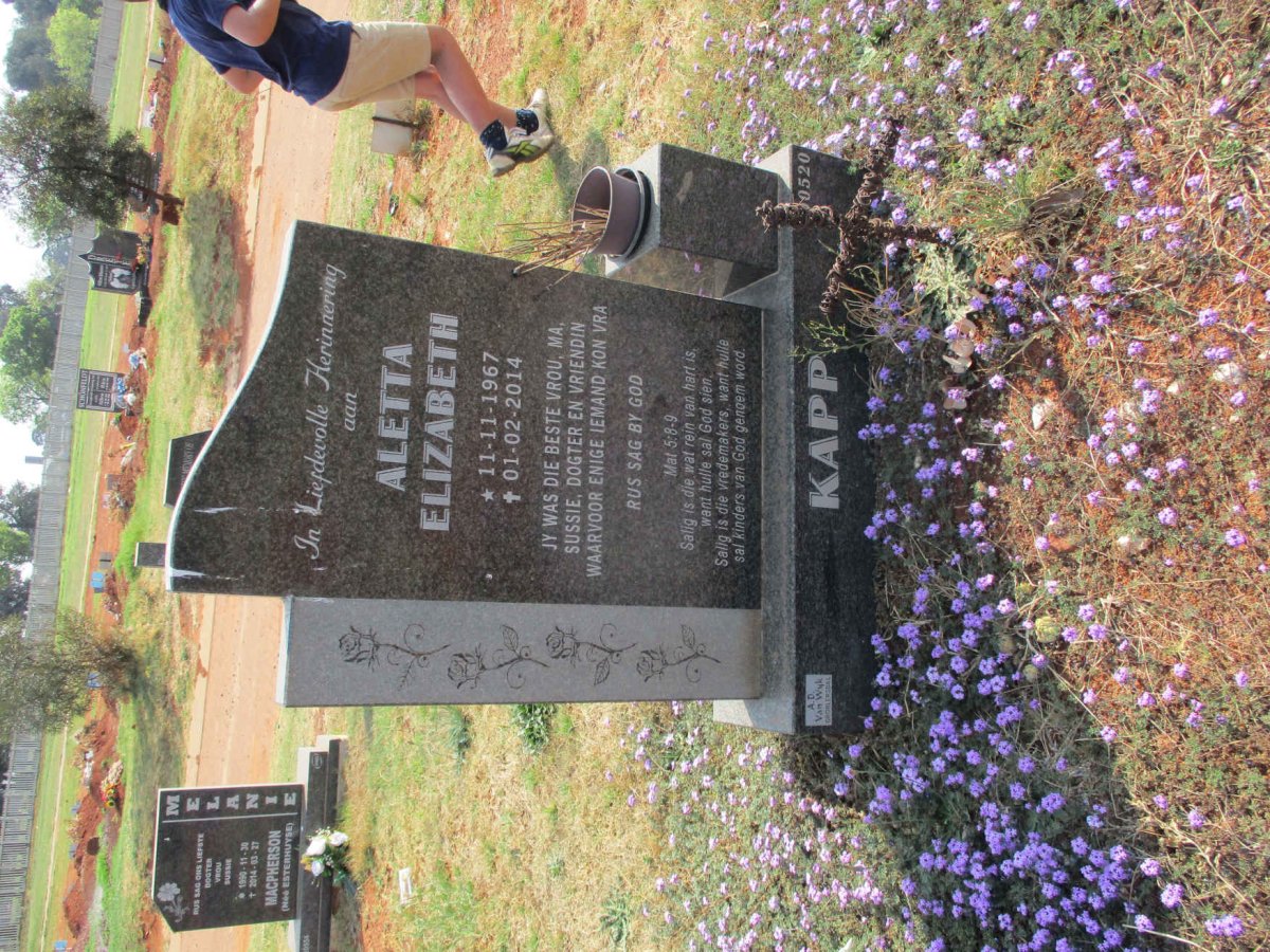 KAPP Aletta Elizabeth 1967-2014