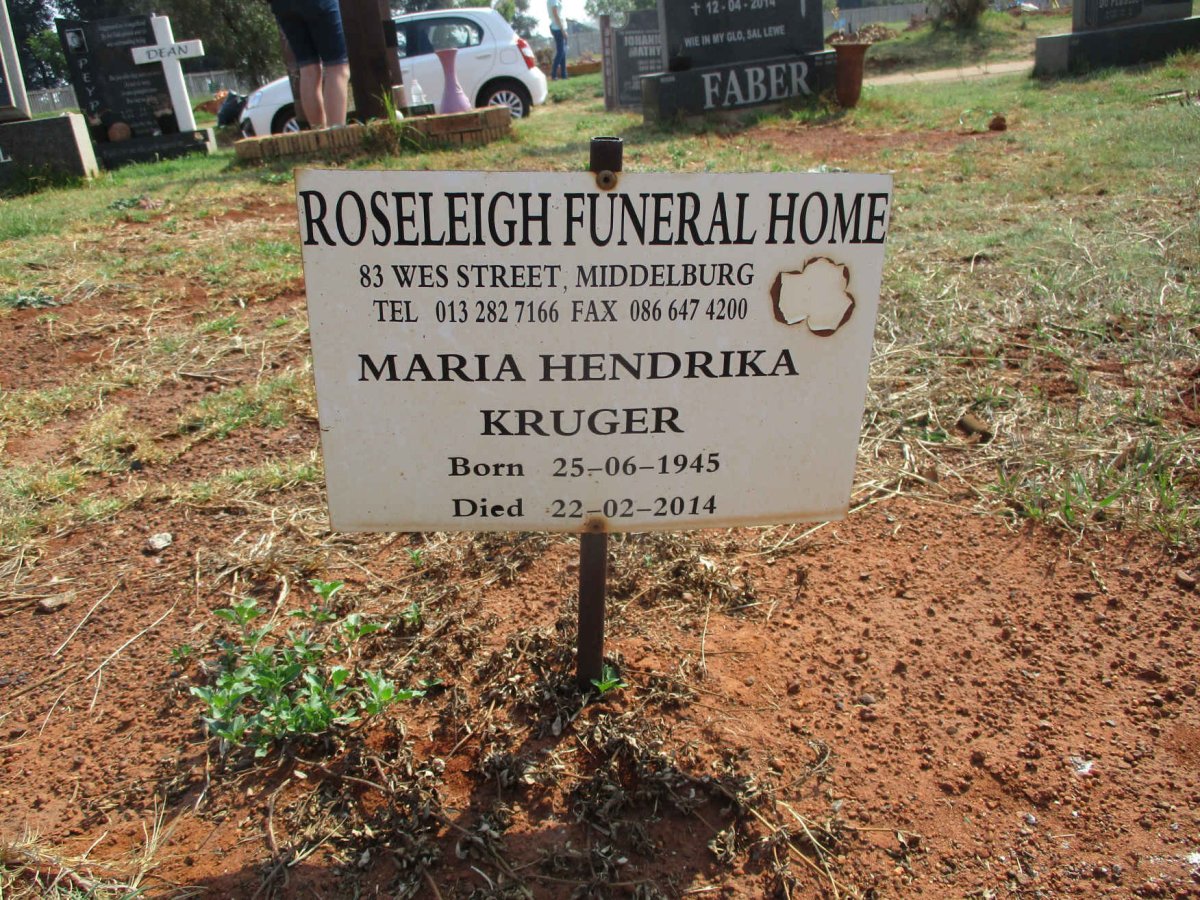 KRUGER Maria Hendrika 1945-2014