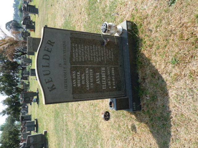 KEULDER Anna Elizabeth 1917-2005