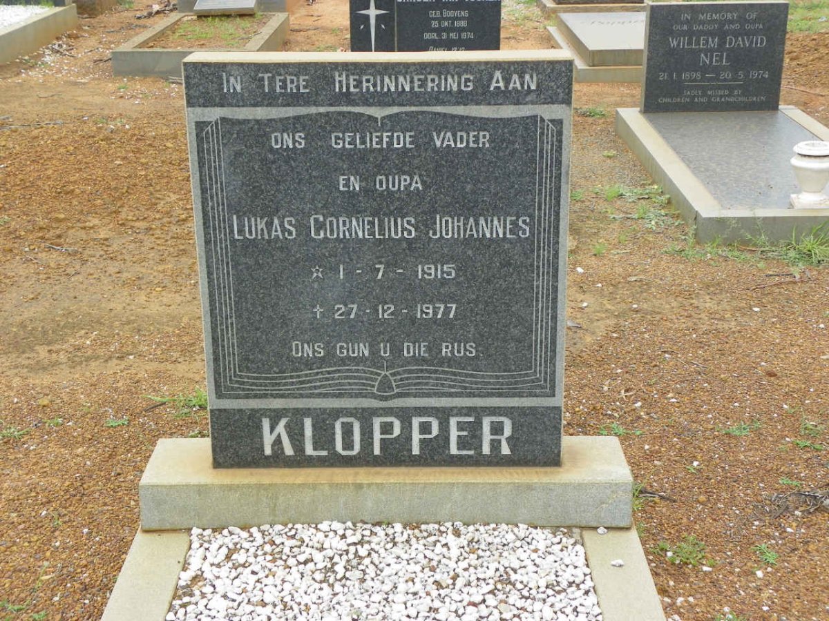 KLOPPER Lukas Cornelius Johannes 1915-1977