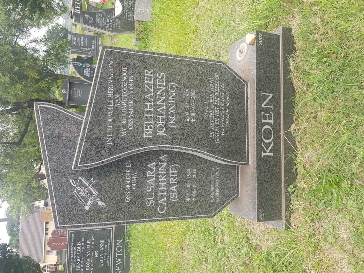 KOEN Belthazer Johannes 1949-2002 &amp; Susara Cathrina 1940-2016
