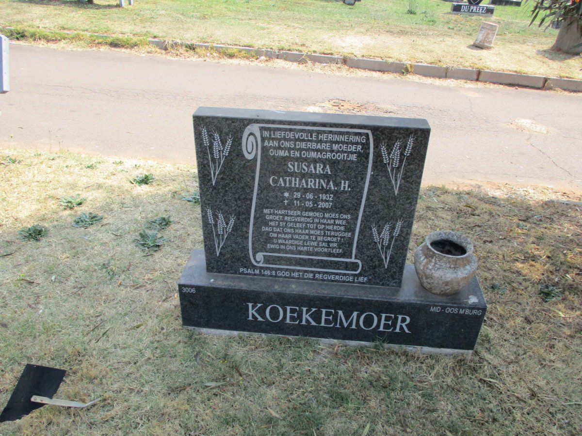 KOEKEMOER Susara Catharina H. 1932-2007