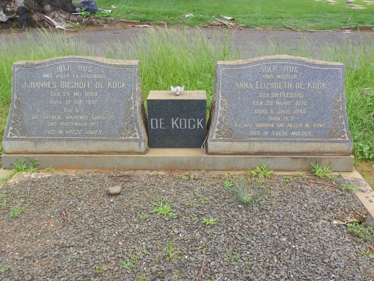 KOCK Johannes Boshoff, de 1859-1932 &amp; Anna Elizabeth DU PLESSIS 1872-1945