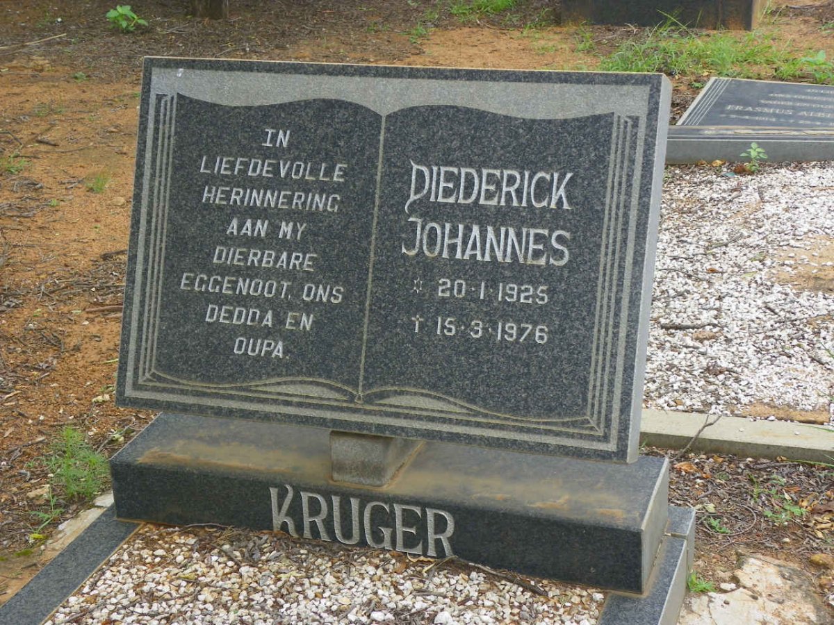 KRUGER Diederick Johannes 1925-1976