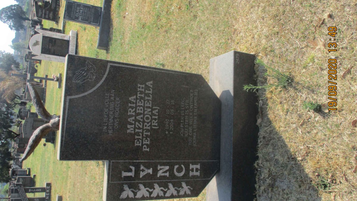 LYNCH Maria Elizabeth Petronella 1940-2004