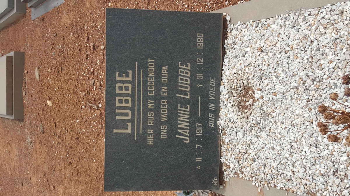 LUBBE Jannie 1917-1990