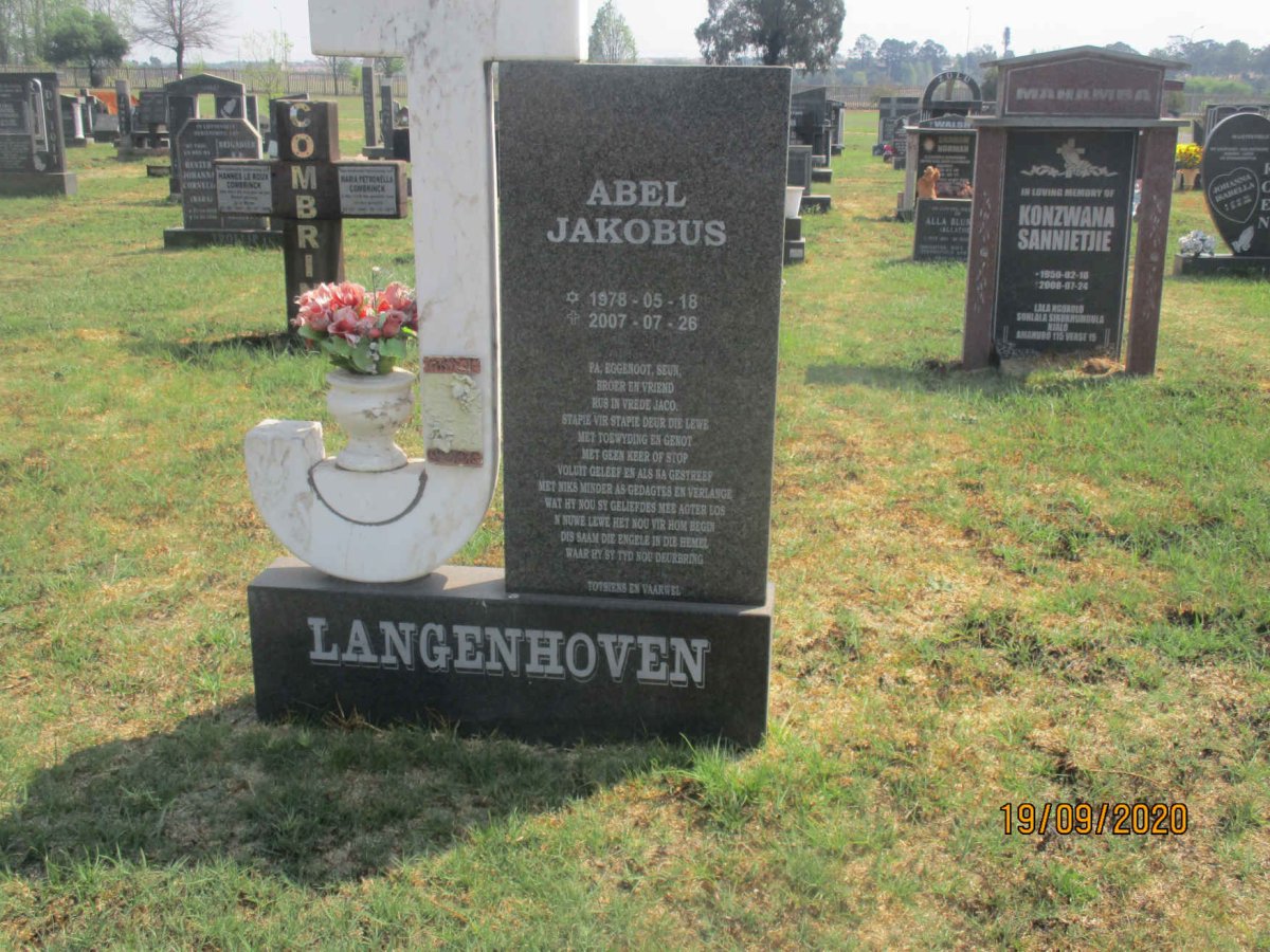 LANGENHOVEN Abel Jakobus 1978-2007