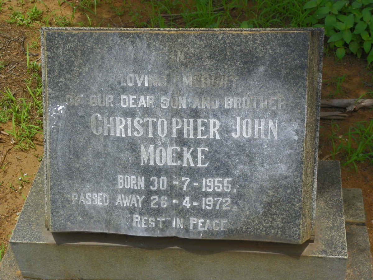 MOCKE Christopher John 1955-1972
