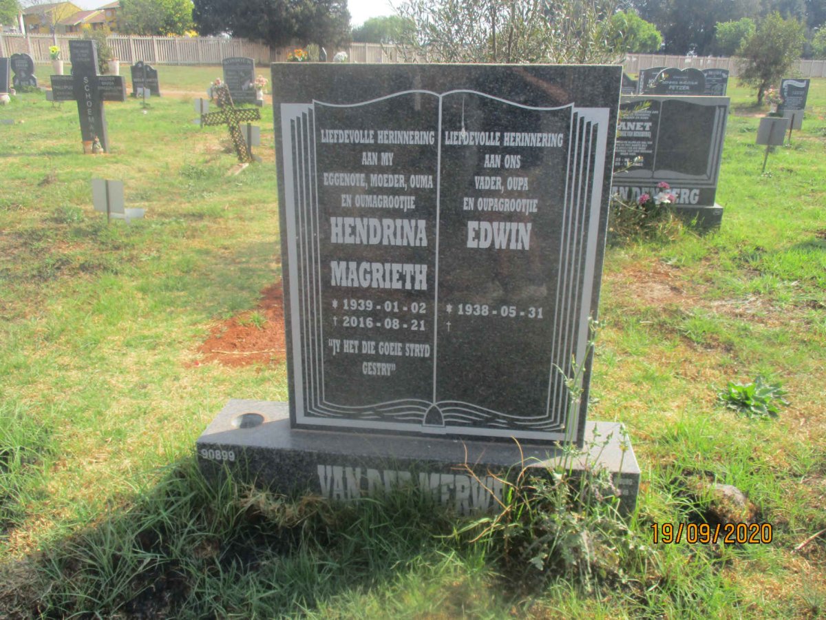 MERWE Edwin, van der 1938- &amp; Hendrina Magrieth 1939-2016