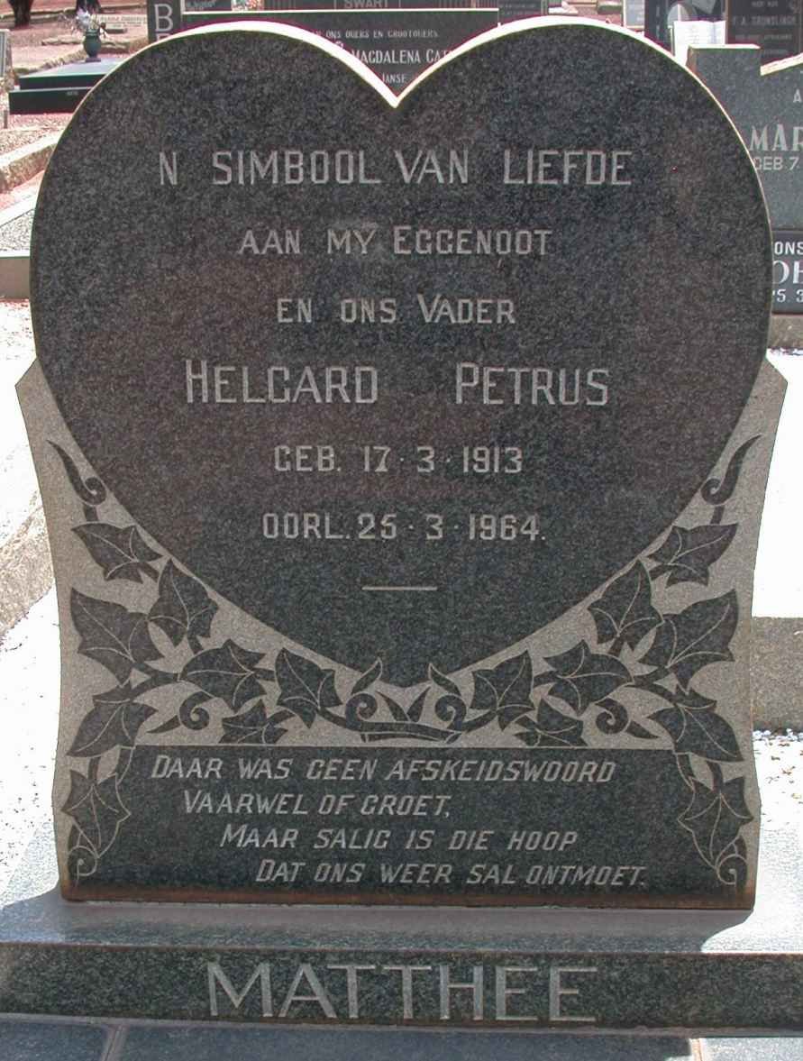 MATTHEE Helgard Petrus 1913-1964