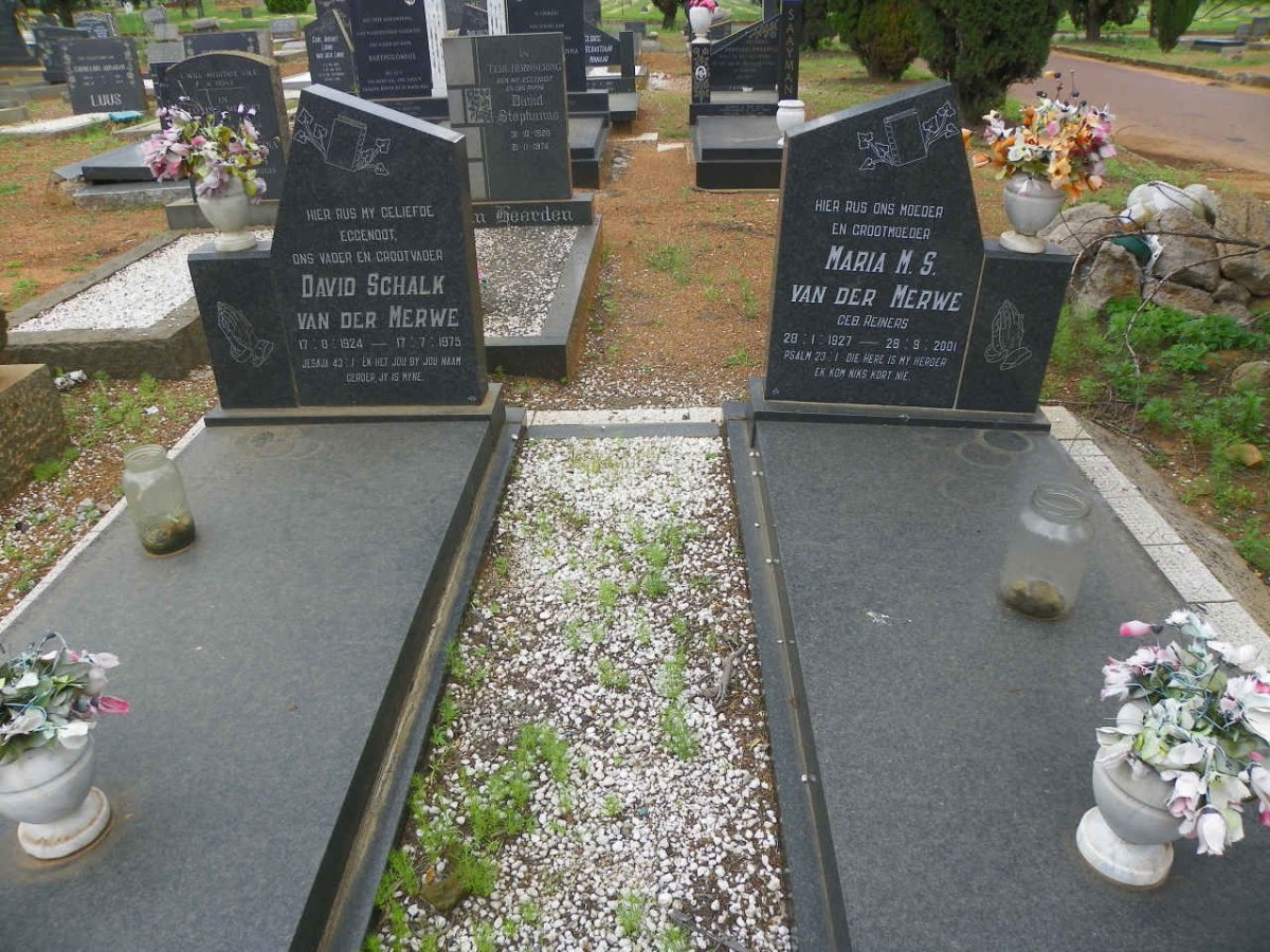 MERWE David Schalk, van der 1924–1975 &amp; Maria M.S. nee REINERS 1927–2001 #1