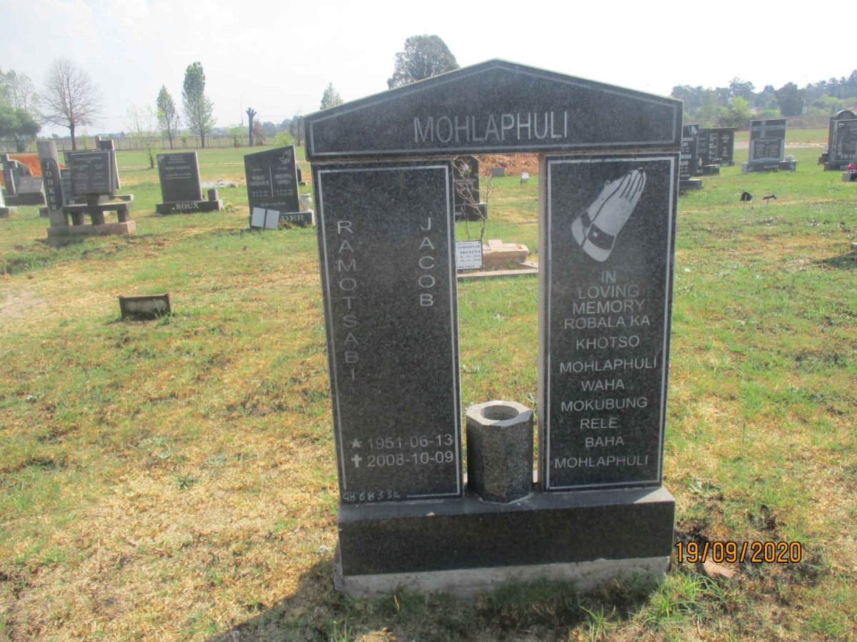 MOHLAPHULI Ramotsabi Jacob 1951-2008