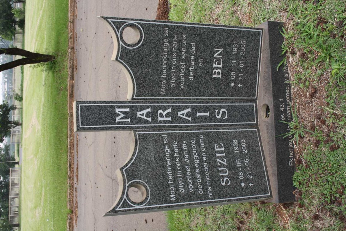 MARAIS Ben 1931-2005 &amp; Suzie 1938-2003
