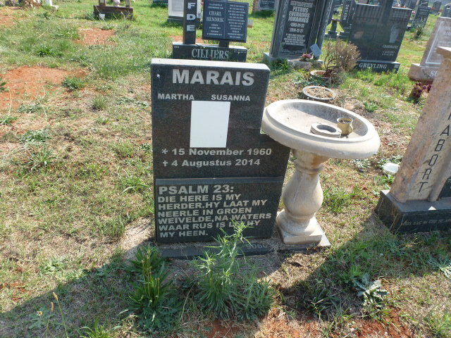 MARAIS Martha Susanna 1960-2014