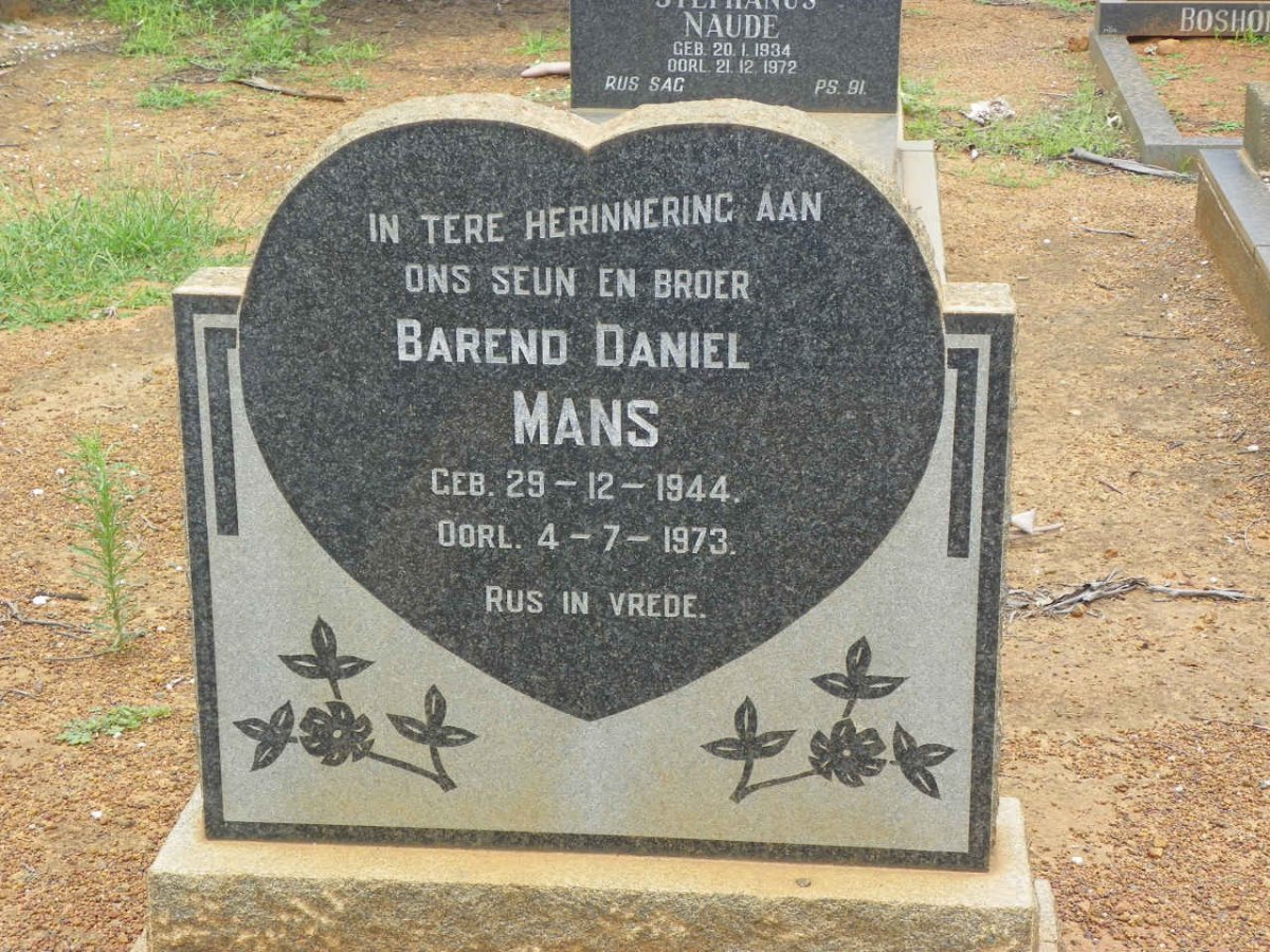 MANS Barend Daniel 1944-1973