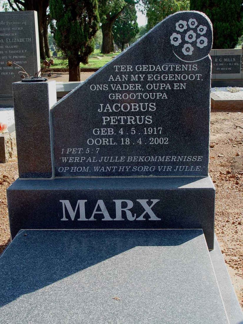 MARX Jacobus Petrus 1917-2002