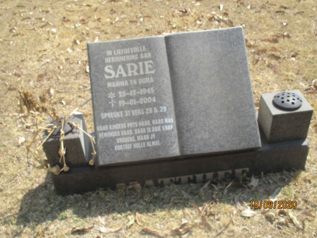 MATTHEE Sarie 1945-2004