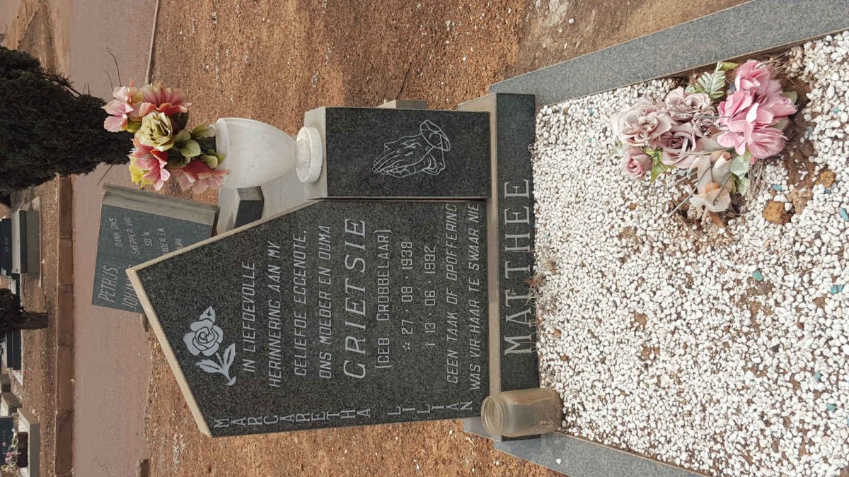MATTHEE Margaretha Lilian nee GROBBELAAR 1938-1982