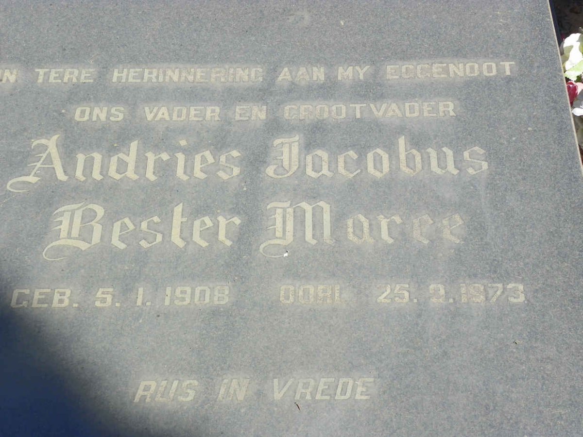 MAREE Andries Jacobus Bester 1908-1973 &amp; Johanna Elizabeth nee VAN DER LINDE 1905-1981 #2