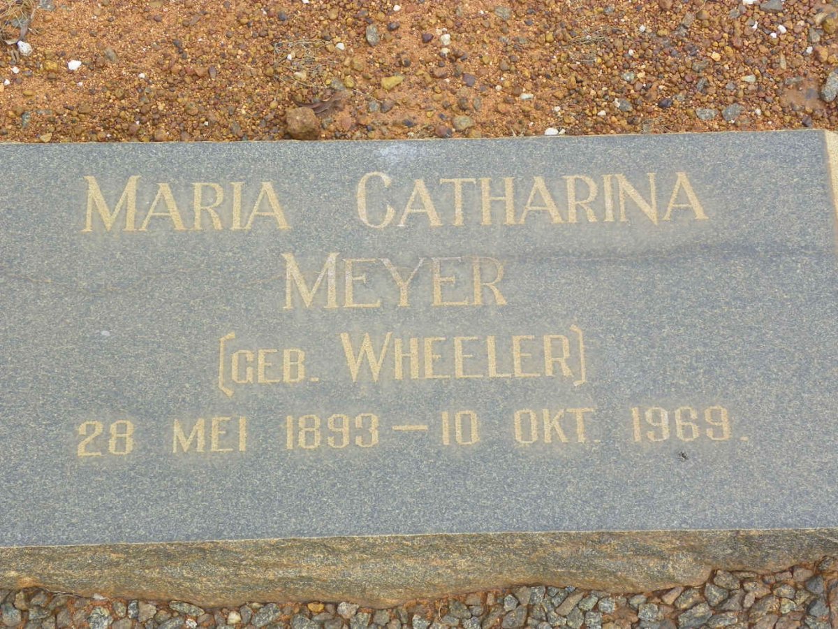 MEYER Maria Catharina nee WHEELER 1893-1969