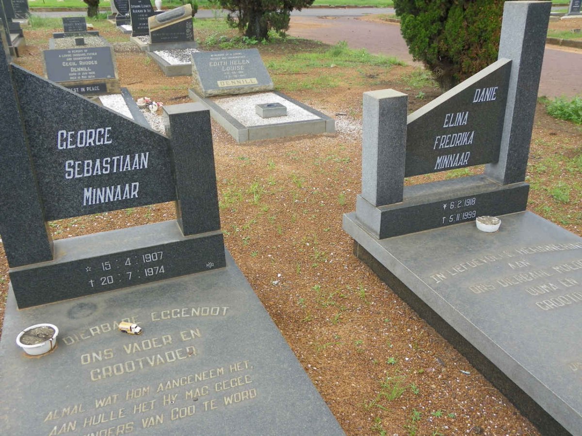 MINNAAR George Sebastiaan 1907-1974 &amp; Danie Elina Fredrika 1918-1999