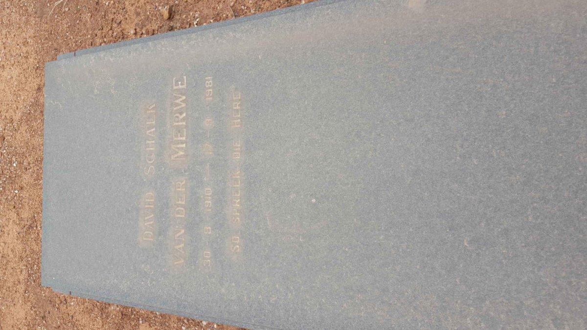 MERWE David Schalk, van der 1910-1981