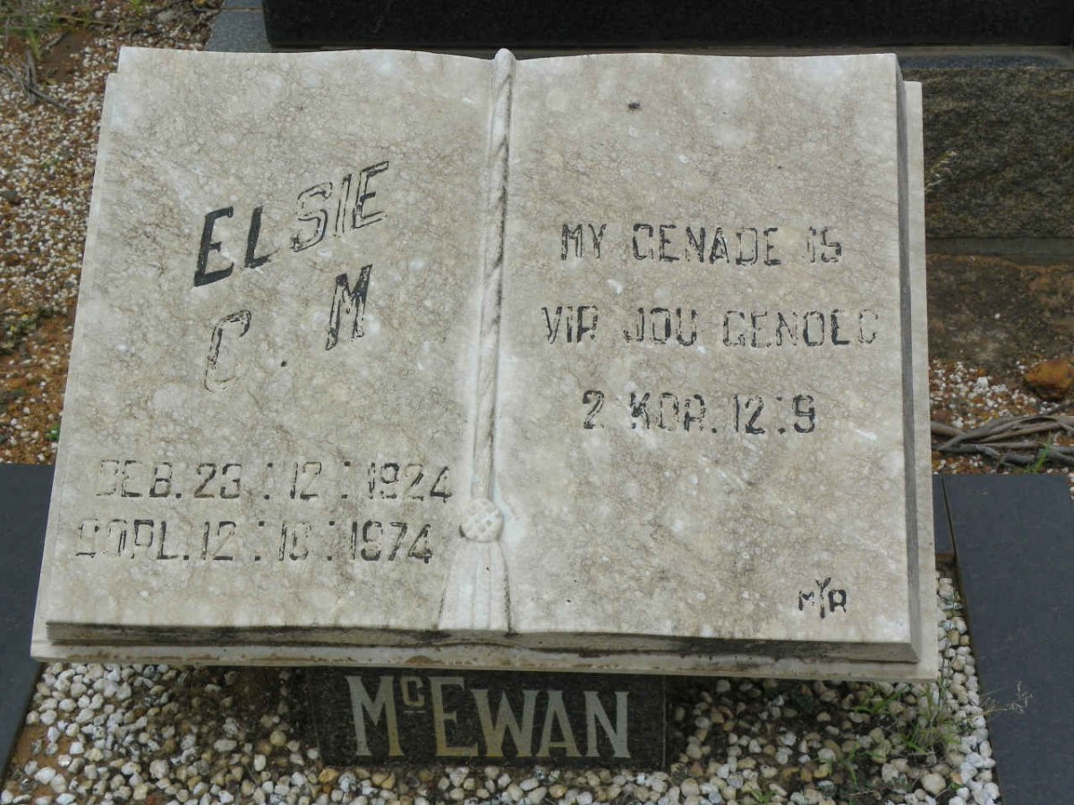 McEWAN Elsie C.M. 1924-1974