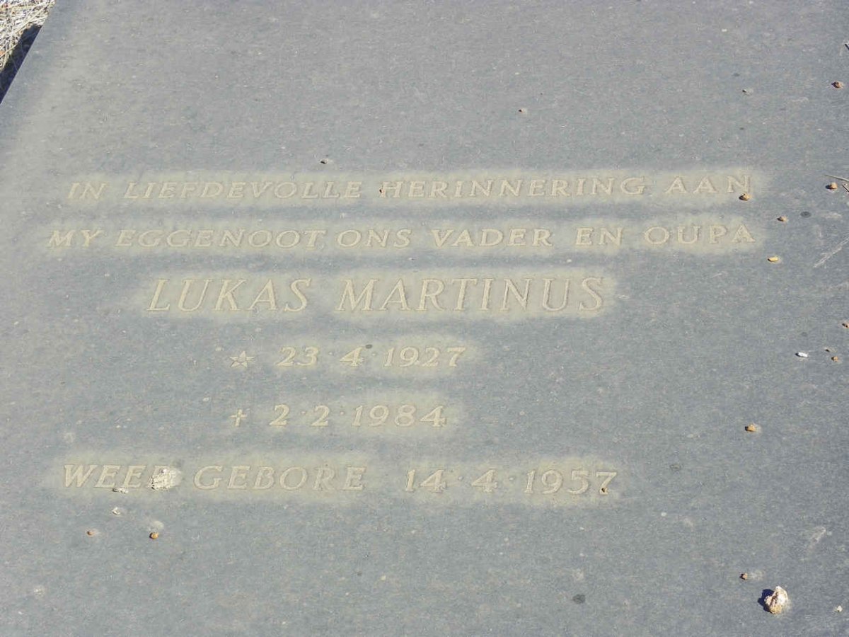 MINNY Lukas Martinus 1927-1984 &amp; Anna Jacoba ENGELBRECHT 1928- #2