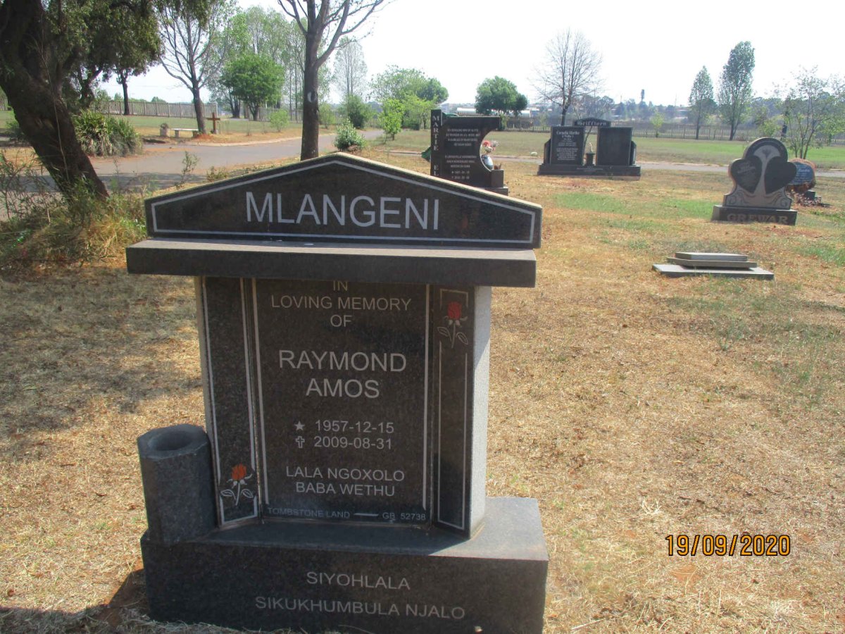 MLANGENI Raymond Amos 1957-2009