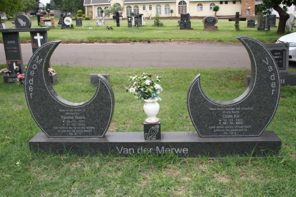 MERWE Kir, van der 1922-2003 &amp; Babs 1931-2003