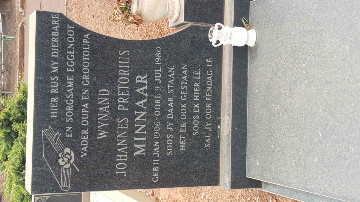 MINNAAR Wynand Johannes Pretorius 1906-1980 &amp; Susanna Jacoba 1918-2013 #1