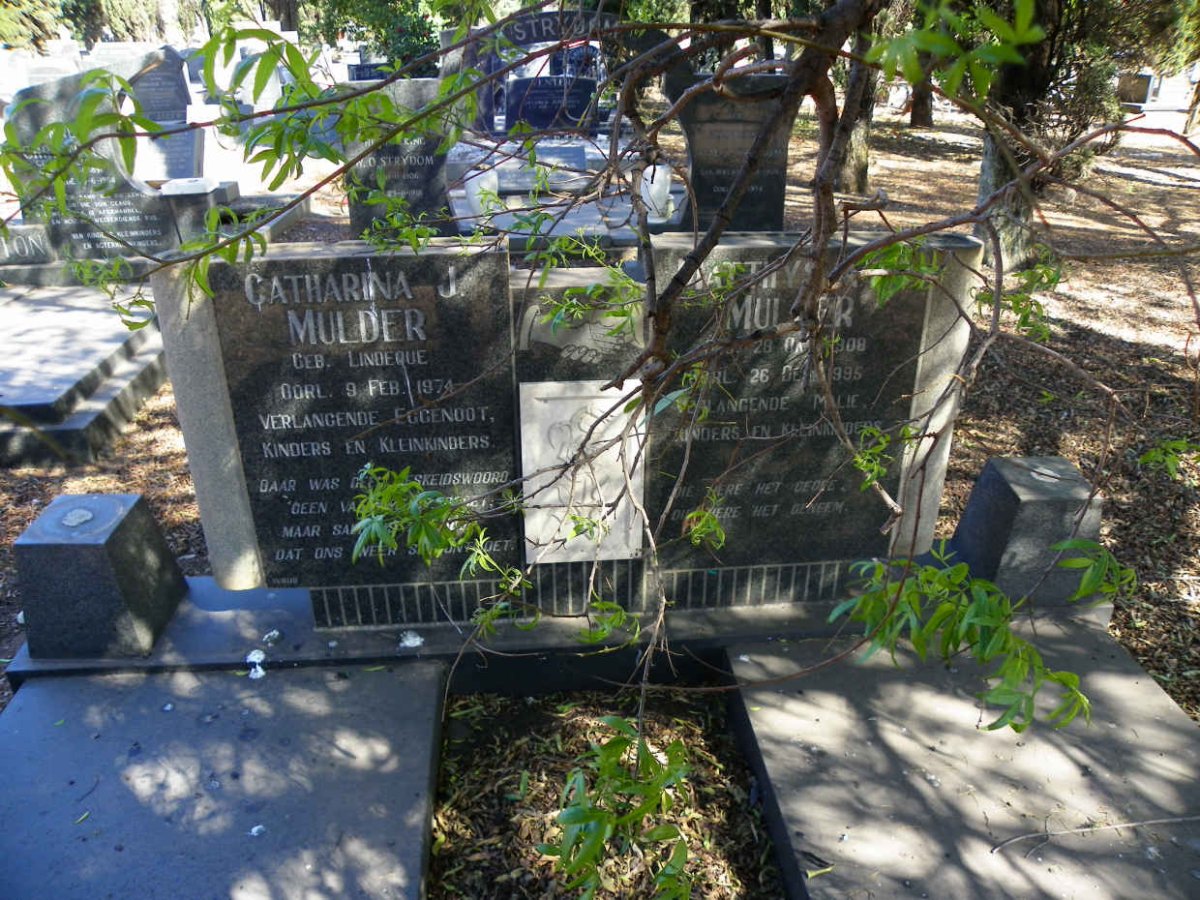 MULDER Matthys A.D.B. 1908-1995 &amp; Catharina J. LINDEQUE -1974 #1