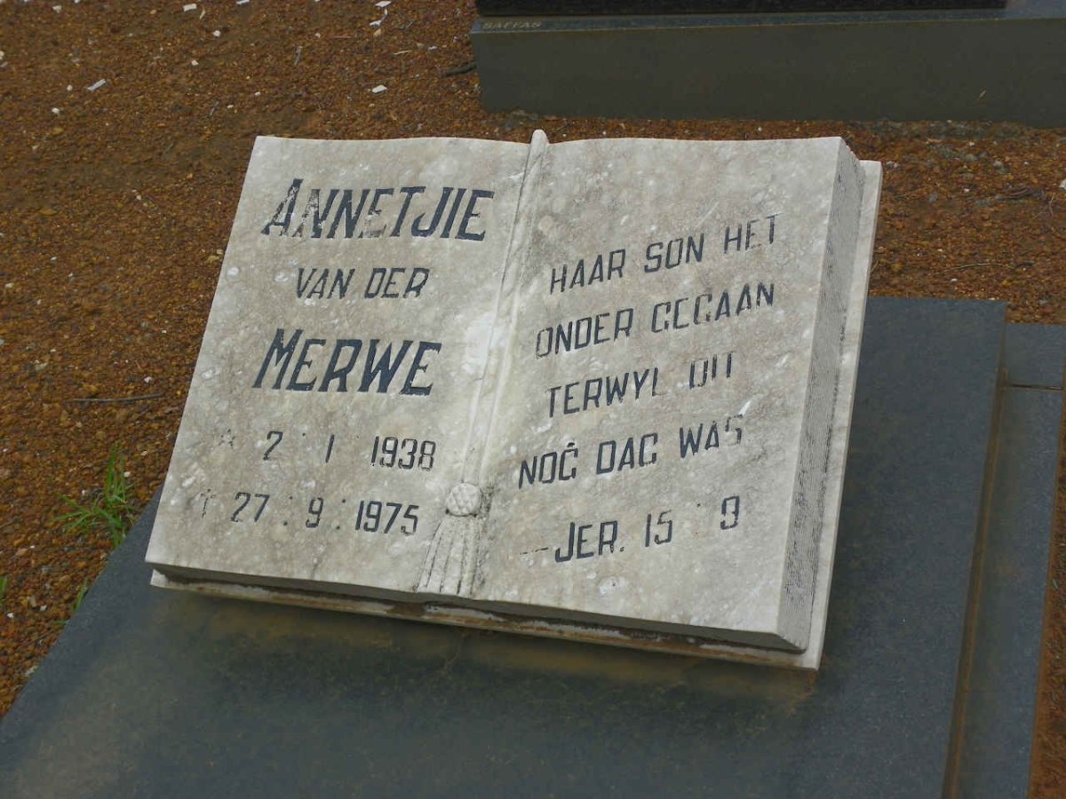 MERWE Annetjie, van der 1938-1975