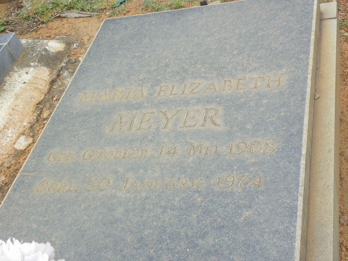 MEYER Maria Elizabeth nee GROBLER 1908-1974