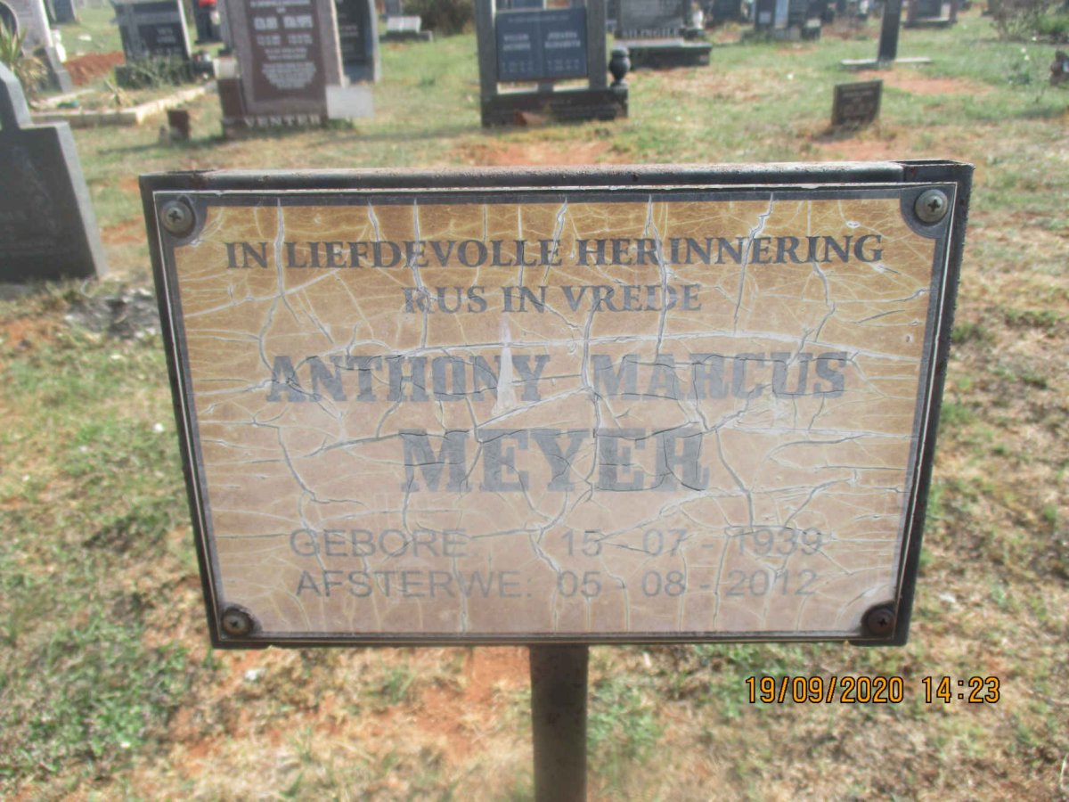 MEYER Anthony Marcus 1939-2012