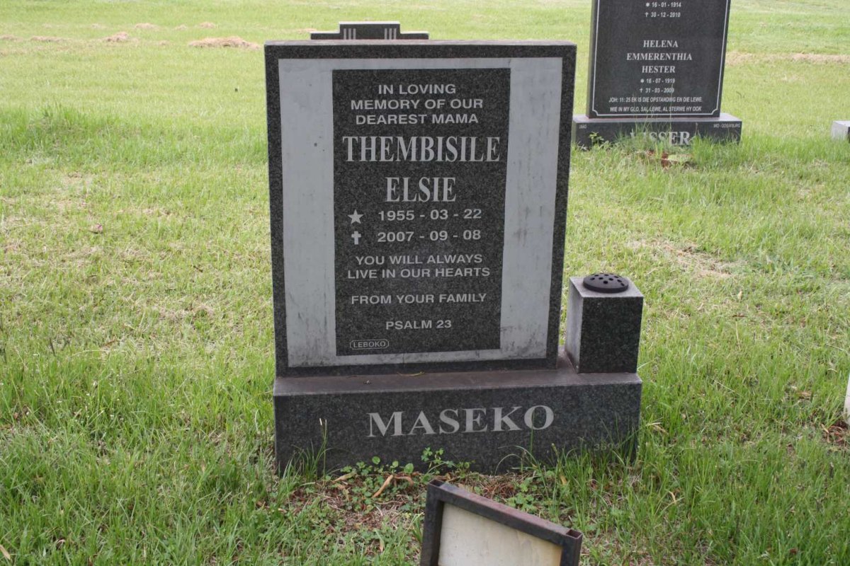 MASEKO Thembisile Elsie 1955-2007